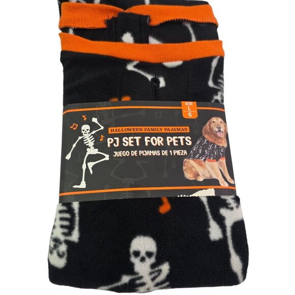 Way to Celebrate Pet PJs Halloween Black Skeleton Graphic Bones Pet Pajamas NWT - Picture 1 of 7